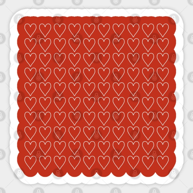 White Heart Valentines Day Line Pattern Sticker by ellenhenryart